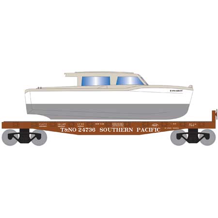 Southern Pacific 40' Flat Car With Boat #24736
