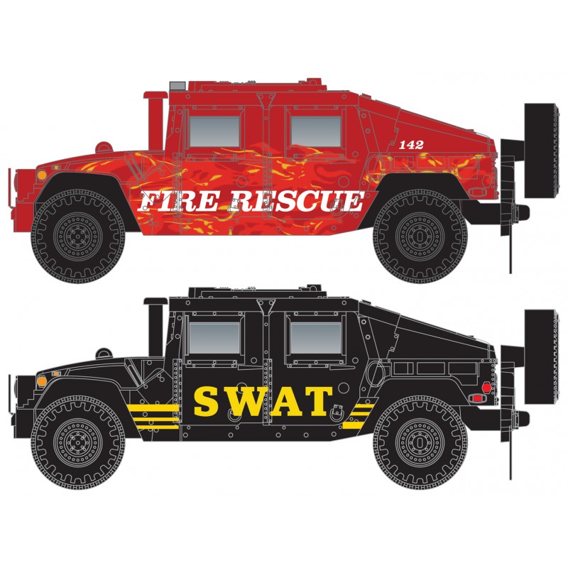 Fire/Swat Humvee® Vehicle 2-Pack