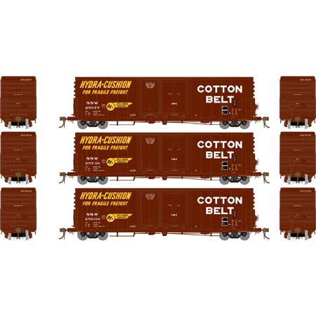 Cotton Belt 50' PC&F Box Car 3-Pack #1
