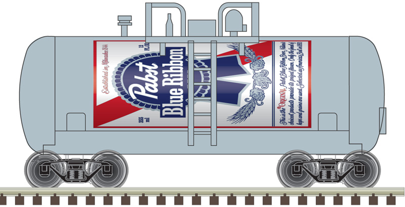 Pabst Blue Ribbon beer can tank car #2014
