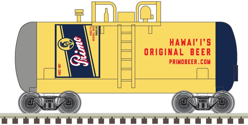 Primo: Hawaii's Original Beer beer can tank car #1963