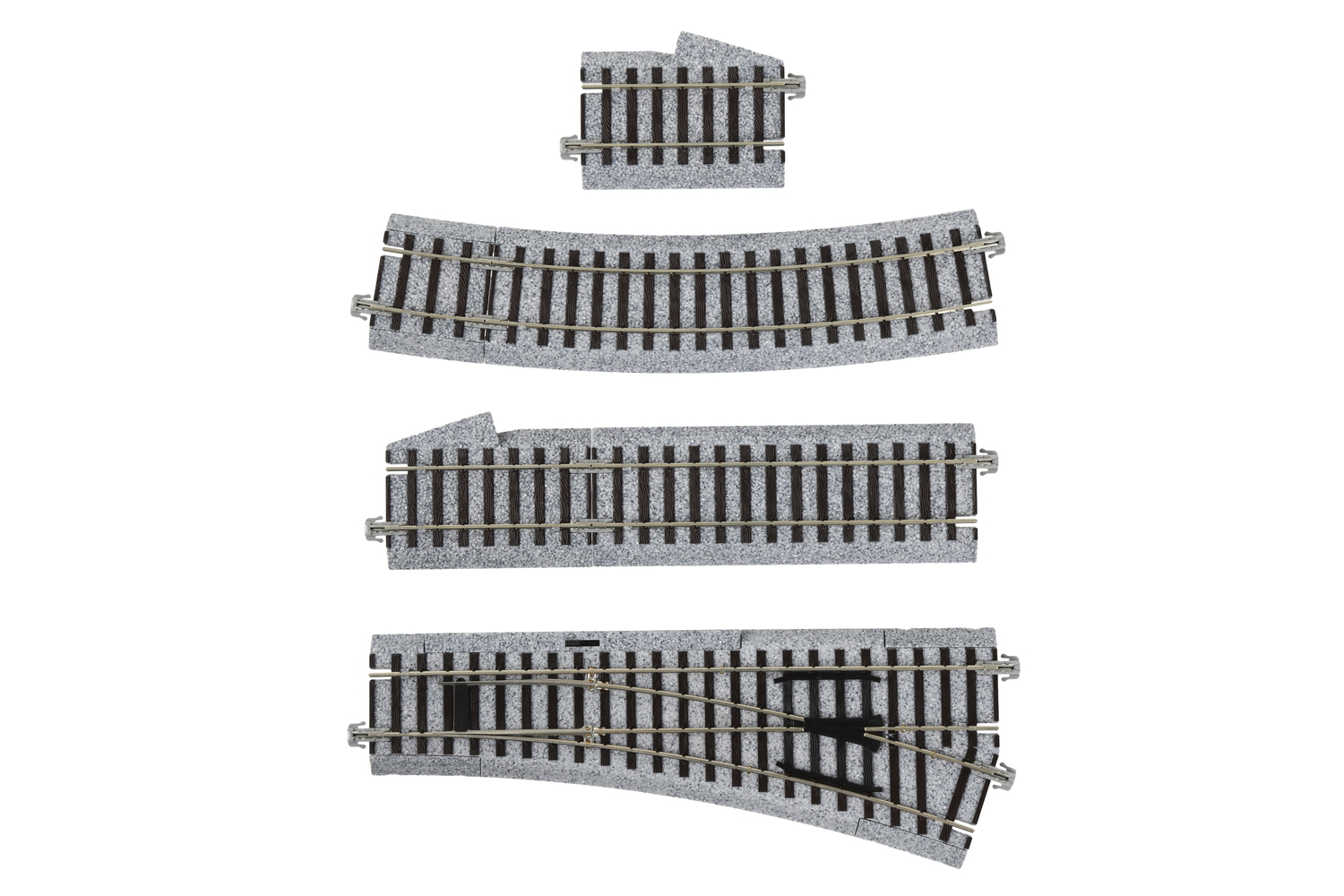 HO Unitrack Right Turnout with 550mm (21 5/8") Radius Curve