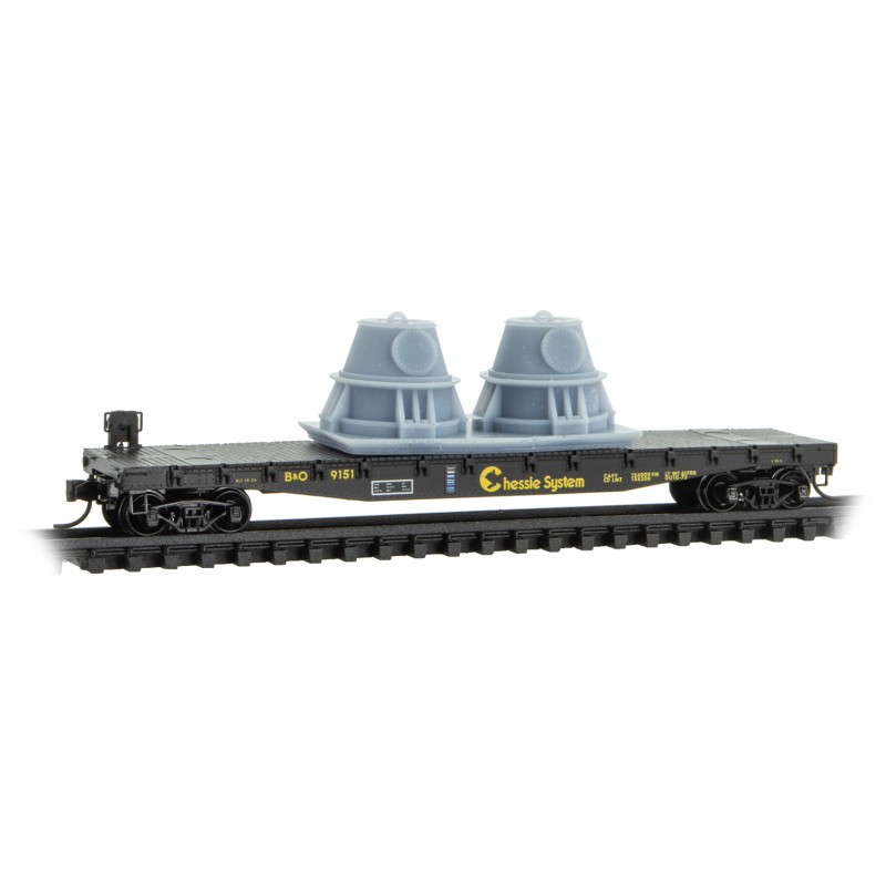 B&O/Chessie System 50' Flat Car Fishbelly Side With Load #9151