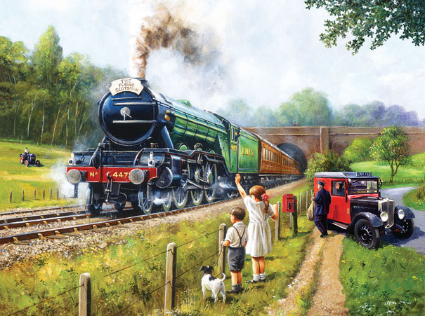 Watching The Trains 1000 piece jigsaw puzzle