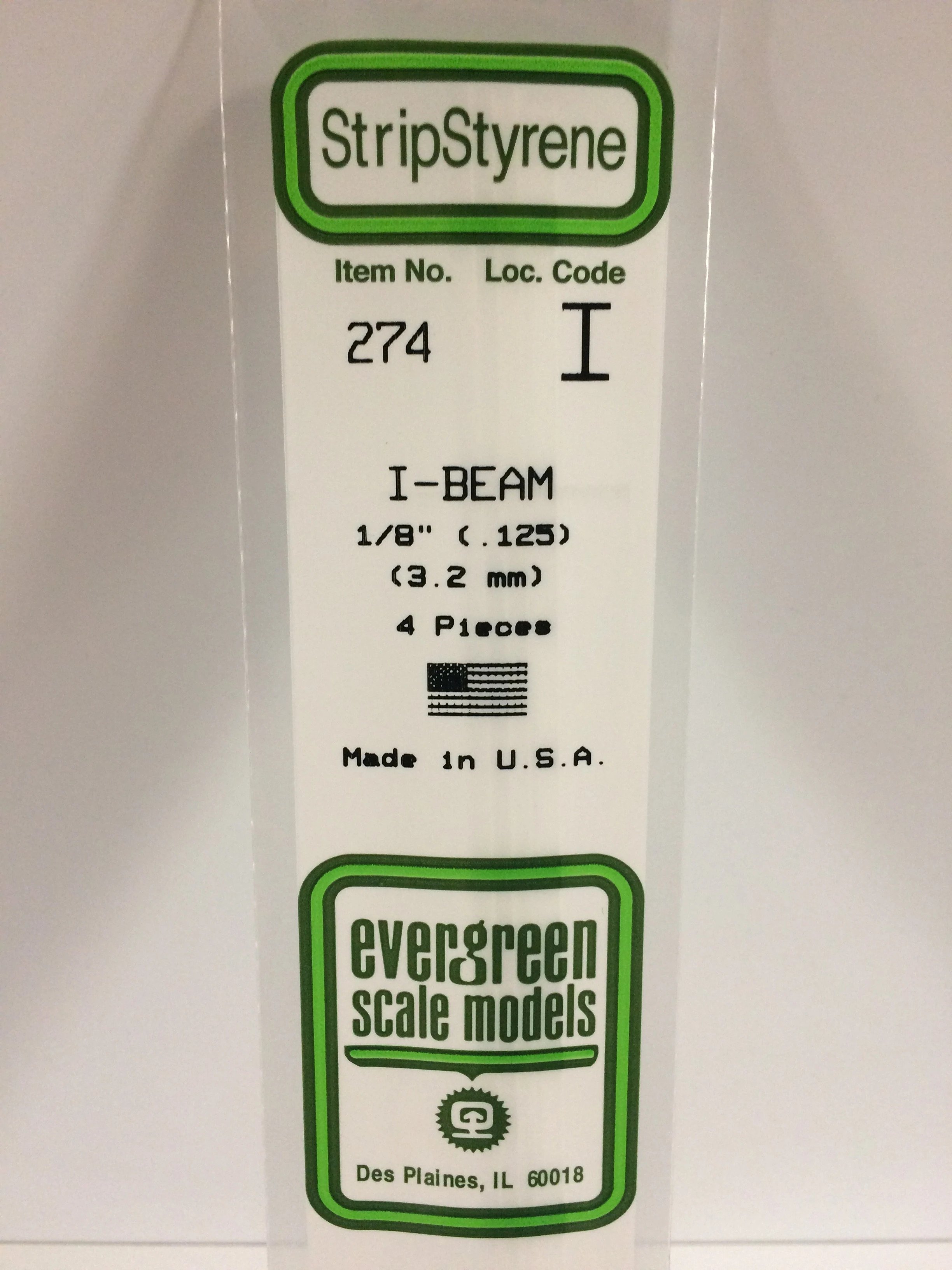 I-Beam 1/8" (.125) (3.2 mm) 4-Pieces