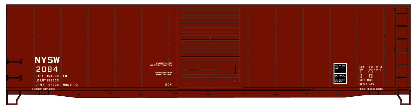 New York Susquehanna & Western 50' AAR steel boxcar