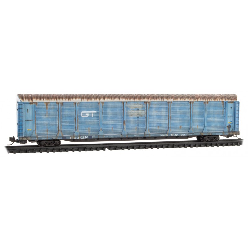 Grand Trunk Western Weathered 89' Tri-Level Closed Autorack #310220