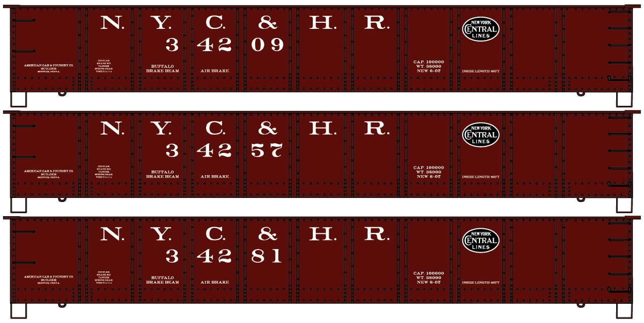 New York Central & Hudson River 41' steel gondola 3-pack