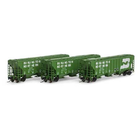Burlington Northern PS 4427 3-bay covered hopper 3-pack