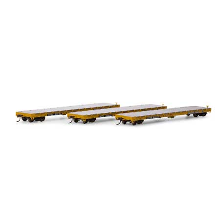 Trailer Train (red logo) 60' flatcar 3-pack