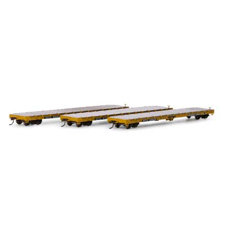 Trailer Train (black logo) 60' flatcar 3-pack