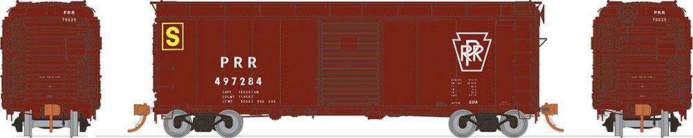 PRR (plain keystone, stores dept.) X31A single door boxcar #497329
