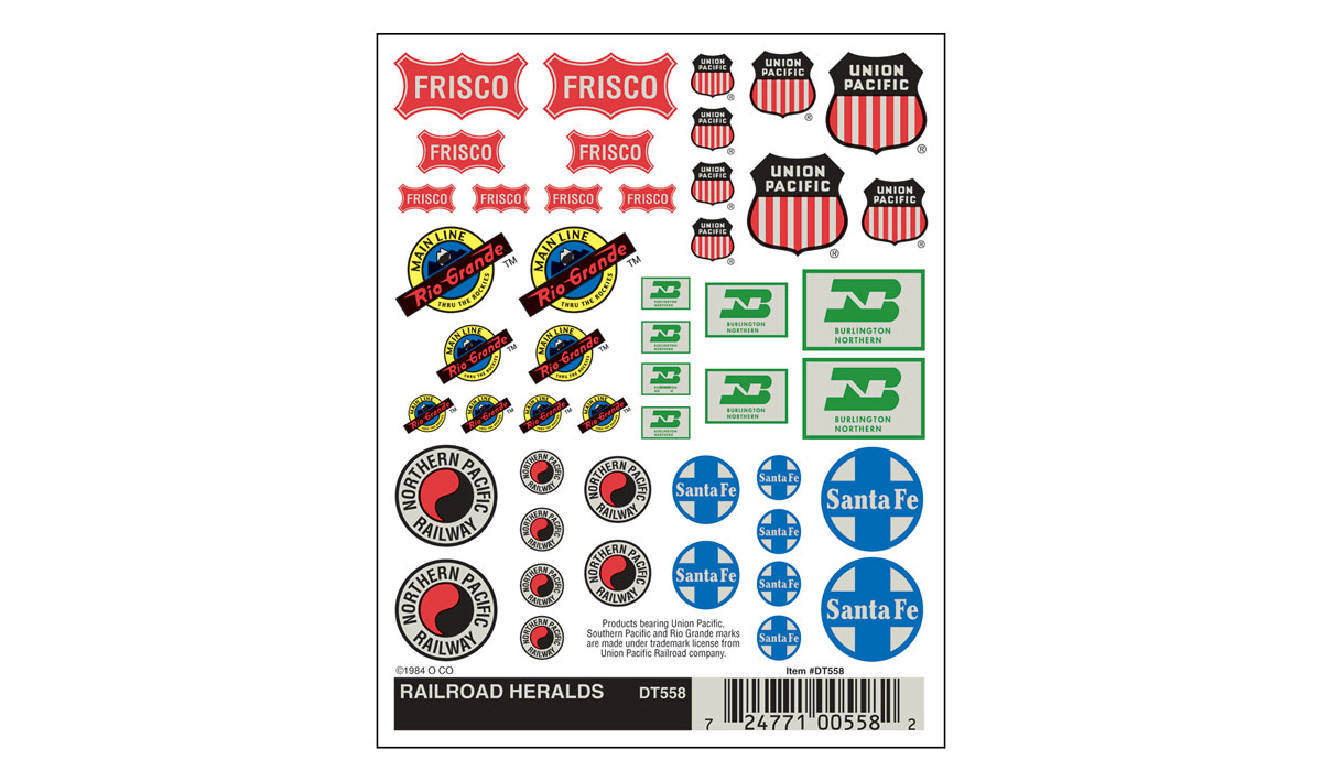 Dry Transfer Decals: Railroad Heralds