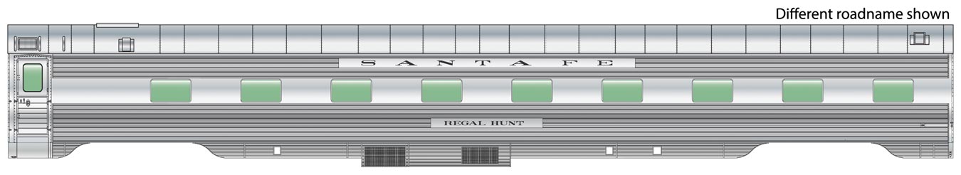 Santa Fe-Regal Lane (Lighted) 85' Pullman-Standard 4-4-2 Sleeper