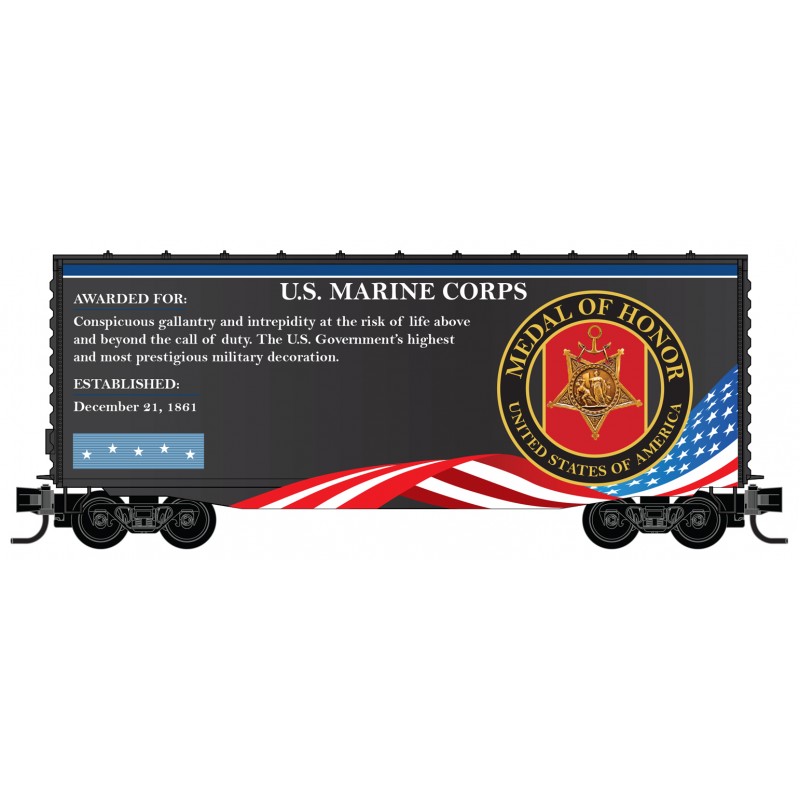 Military Valor Award US Marine Corps Medal of Honor 40' hy cube boxcar