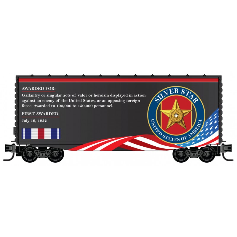 Military Valor Award Silver Star 40' hy cube boxcar