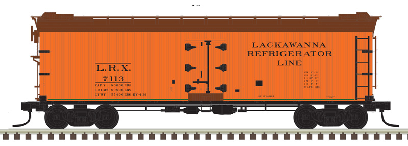 Lackawanna Refrigerator Line 40' rebuilt wood reefer #7051