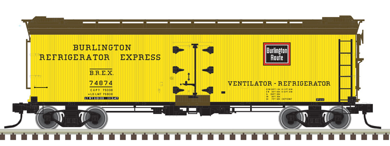 Burlington Route 40' rebuilt wood reefer #74676