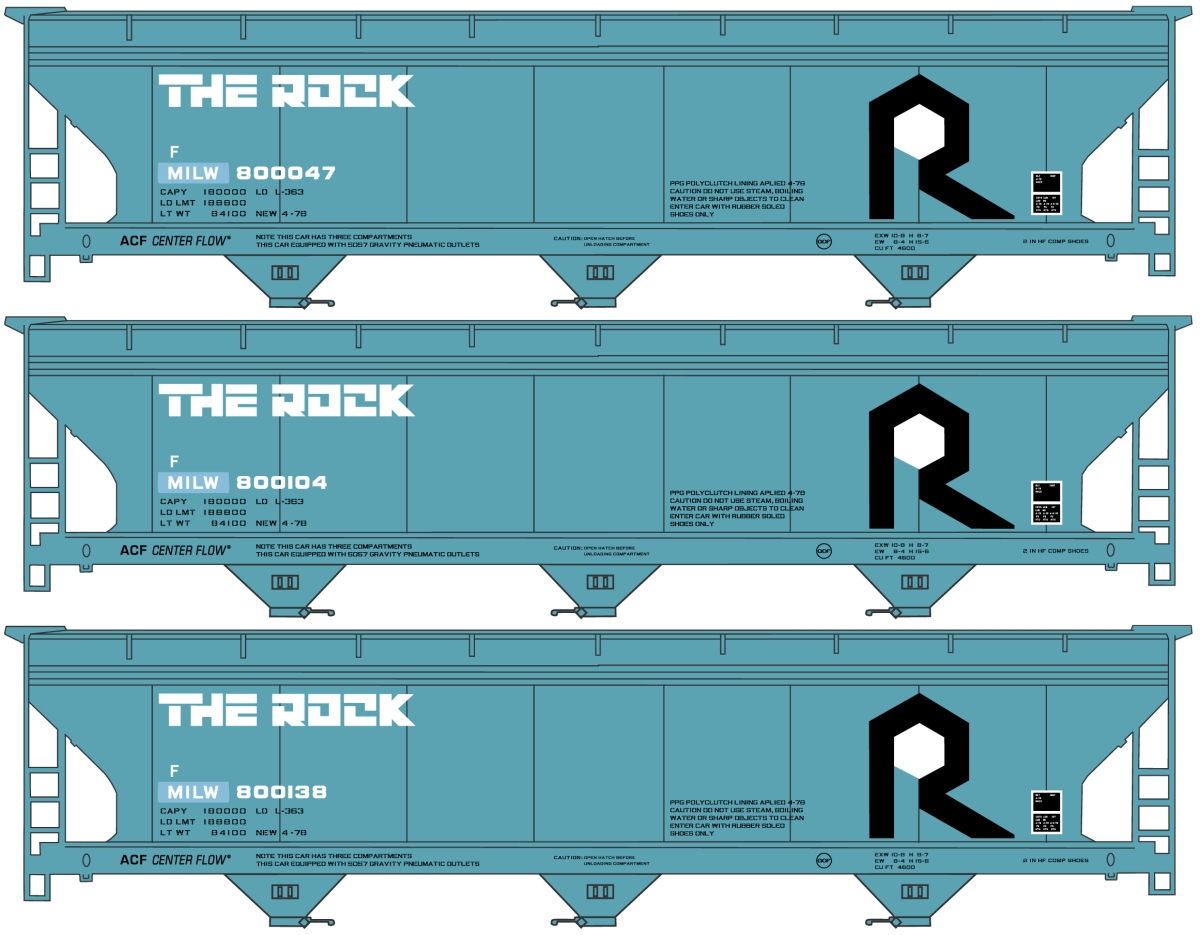 Rock Island With Patched Milwaukee Road Reporting Marks 3-Pack