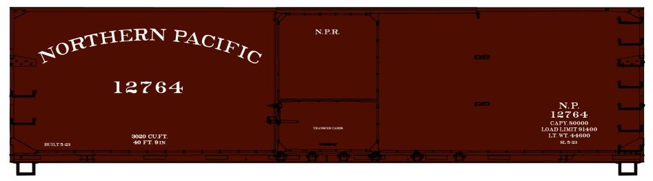 Northern Pacific 40' Double Sheath Wood Box Car #12764