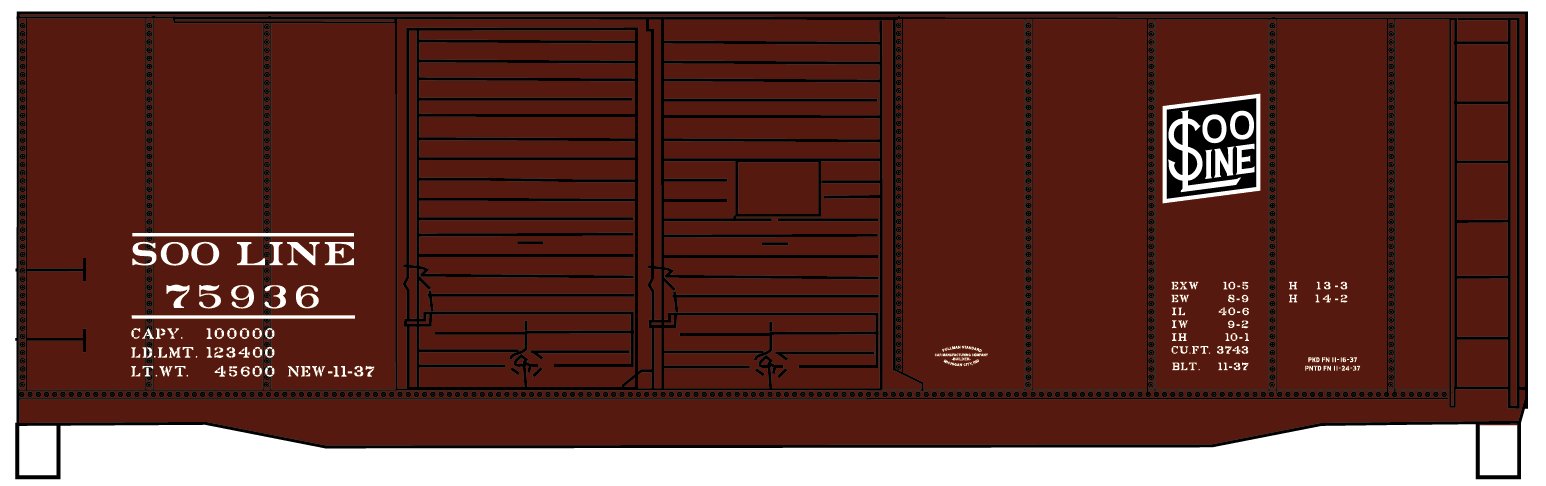 Soo Line 40' double door steel boxcar