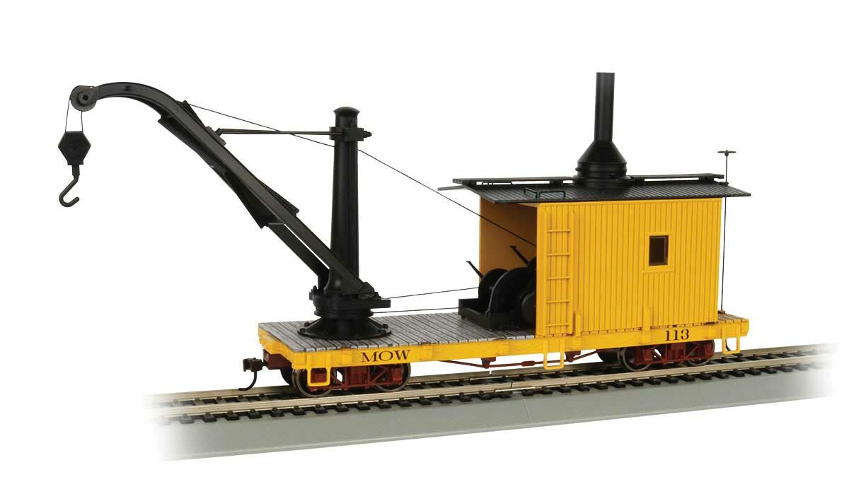 On30 MOW yellow derrick car