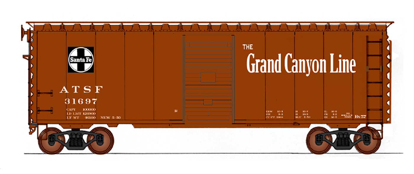 Santa Fe Grand Canyon 40' PS-1 Single Door Box Car #31637