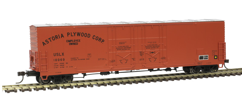 Astoria Plywood 53' Evans double plug door boxcar #10069