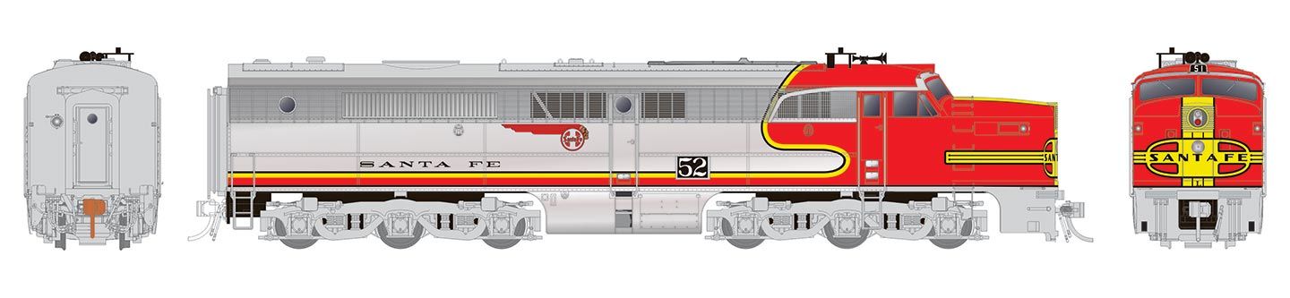 Santa Fe Alco PA-1 #59L & PB-1 #59A with DCC & sound
