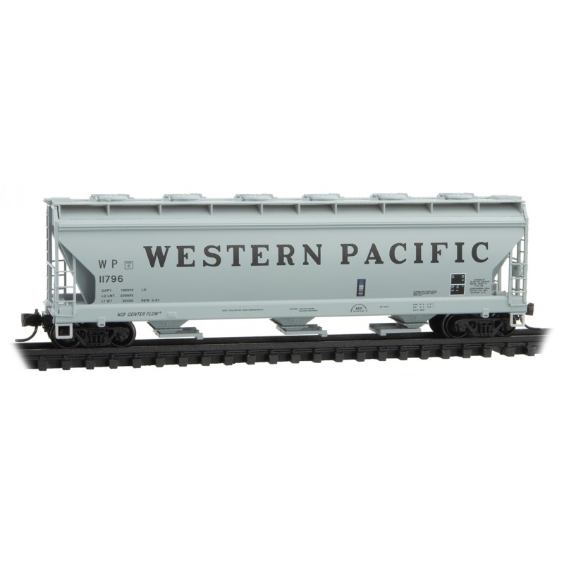 Western Pacific 3-Bay Covered Hopper With Round Hatches #11796