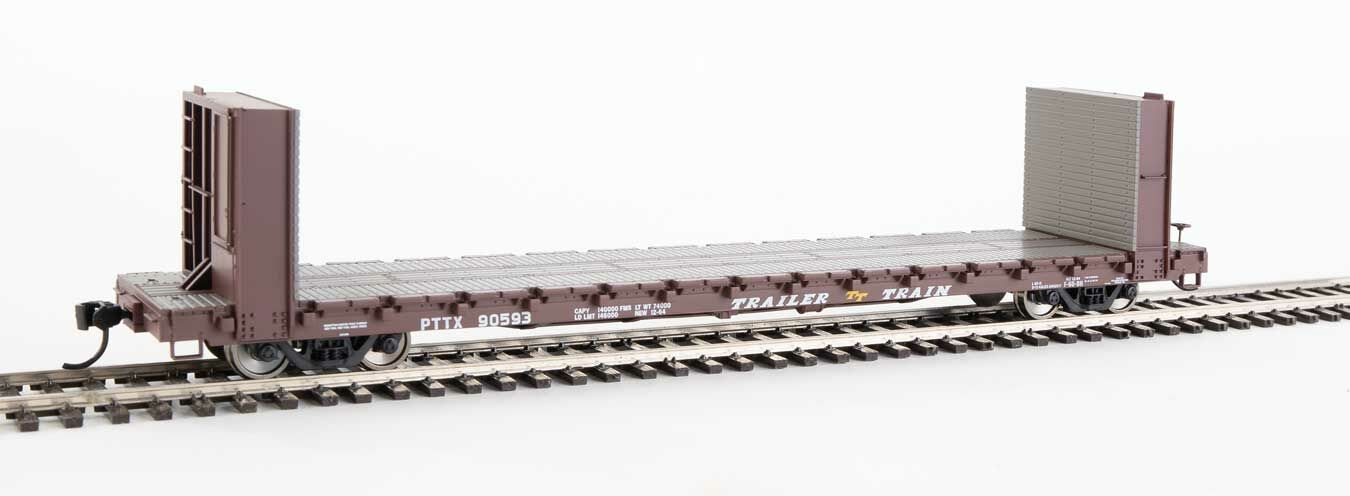 Trailer Train 60' Pullman-Standard bulkhead flatcar #90593