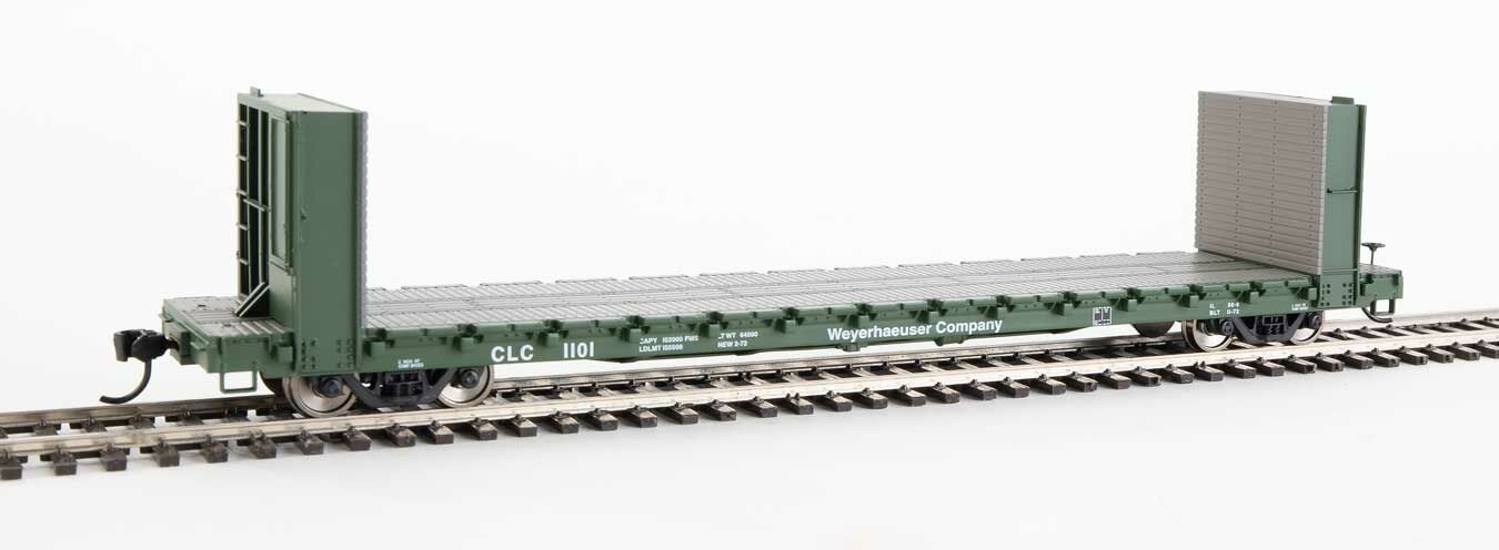 Weyerhaeuser 60' Pullman-Standard bulkhead flatcar #1101