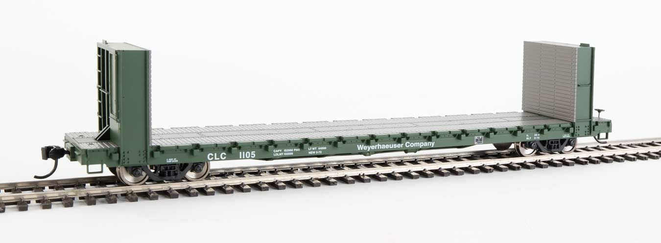 Weyerhaeuser 60' Pullman-Standard bulkhead flatcar #1105