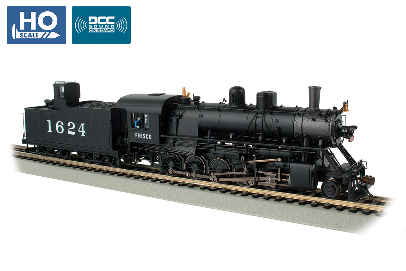 Frisco With Doghouse 2-10-0 Decapod Steam Locomotive #1624