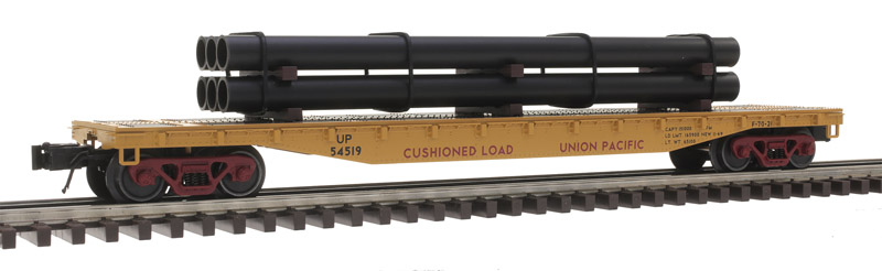 Union Pacific 52'6" flatcar #54565 with pipe load 2-rail