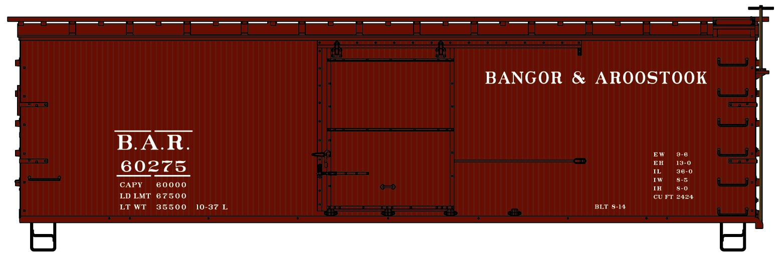 Bangor & Aroostook 36' double sheath wood boxcar