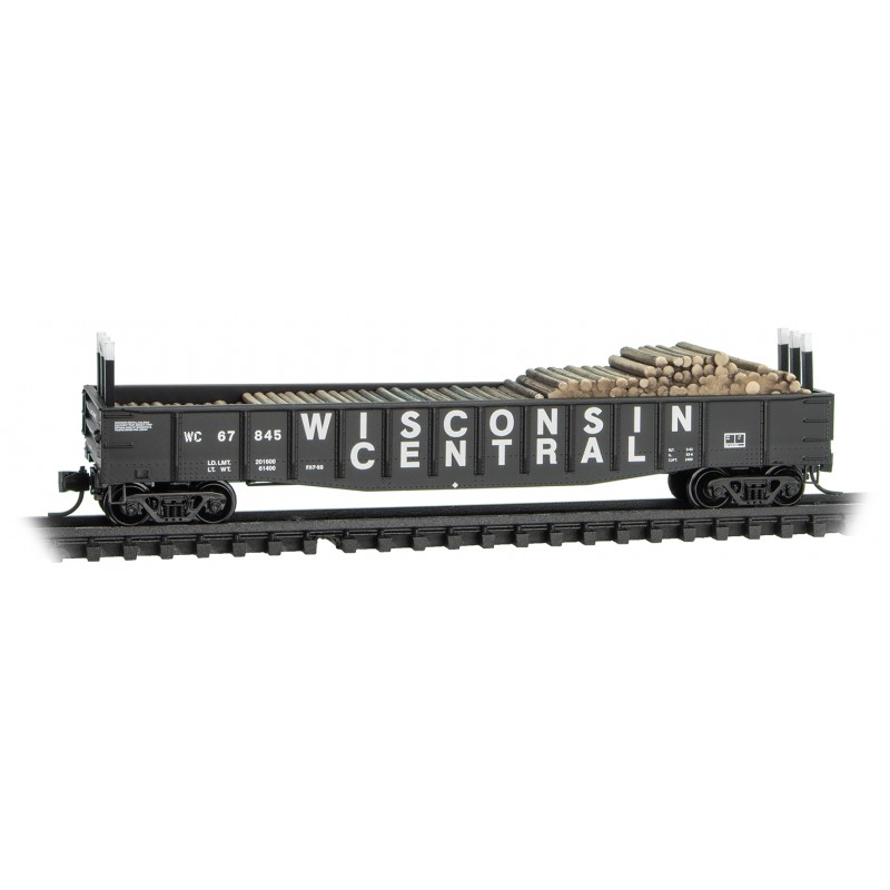 Wisconsin Central 50' Steel Side 14 Panel Fixed End Gondola #67845