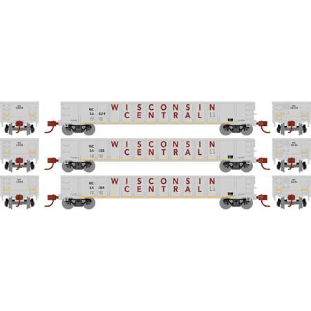 Wisconsin Central 52' mill gondola 3-pack