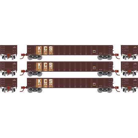 Kansas City Southern 52' mill gondola 3-pack