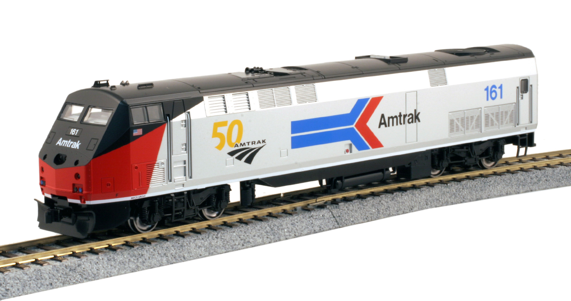 Amtrak GE P42 Phase I with 50th Anniversary Logo #161