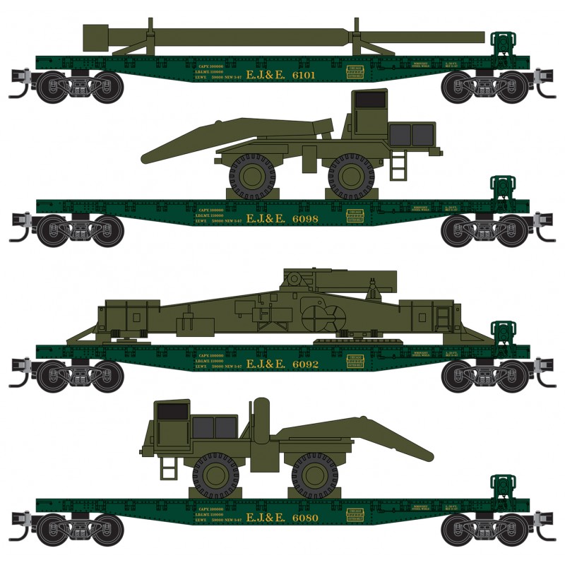 Elgin, Joliet & Eastern Flat Car Four Pack