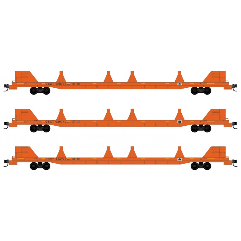 CSX Rail Repair Flat Car 3-Pack