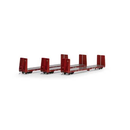 Canadian Pacific 60' bulkhead flatcar 3-pack