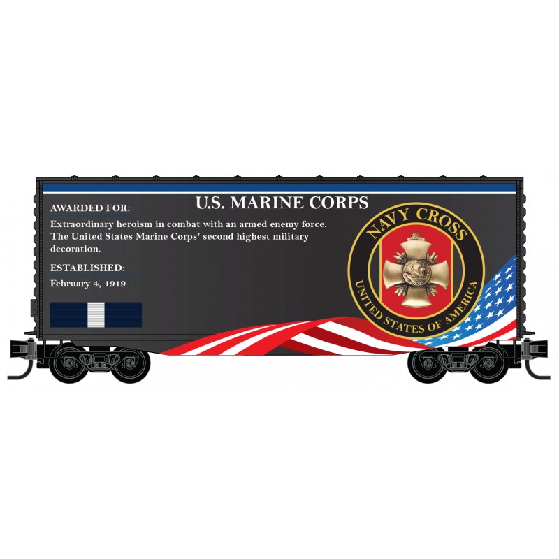 Military Valor Award US Marine Corps Navy Cross 40' Hy-Cube Box Car