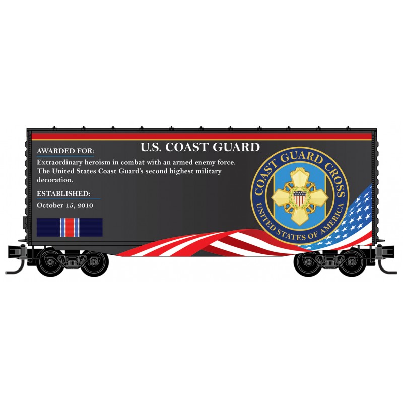 Military Valor Award US Coast Guard Cross 40' Hy-Cube Box Car