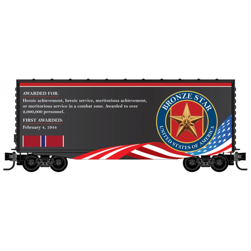 Military Valor Award Bronze Star 40' Hy-Cube Box Car Single Door