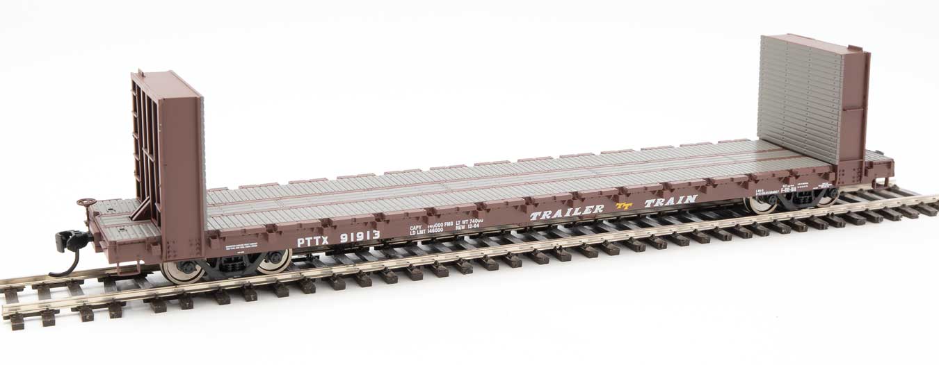 Trailer Train 60' P-S Bulkhead Flat Car #91913