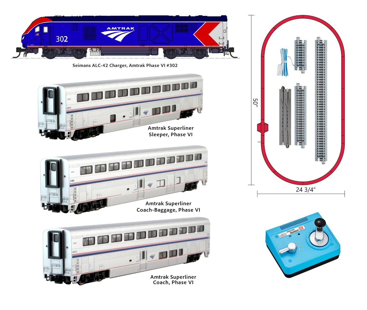 Amtrak ALC-42 Charger & Superliner starter set