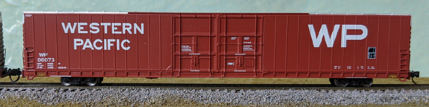Western Pacific 86' auto parts boxcar #86073