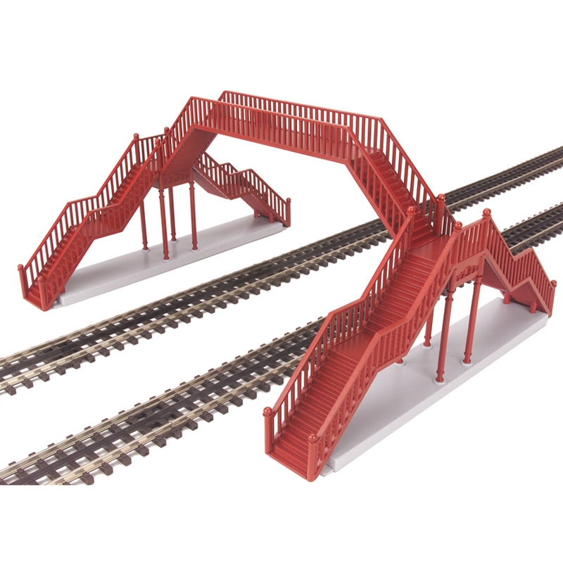 double track pedestrian crosswalk - red